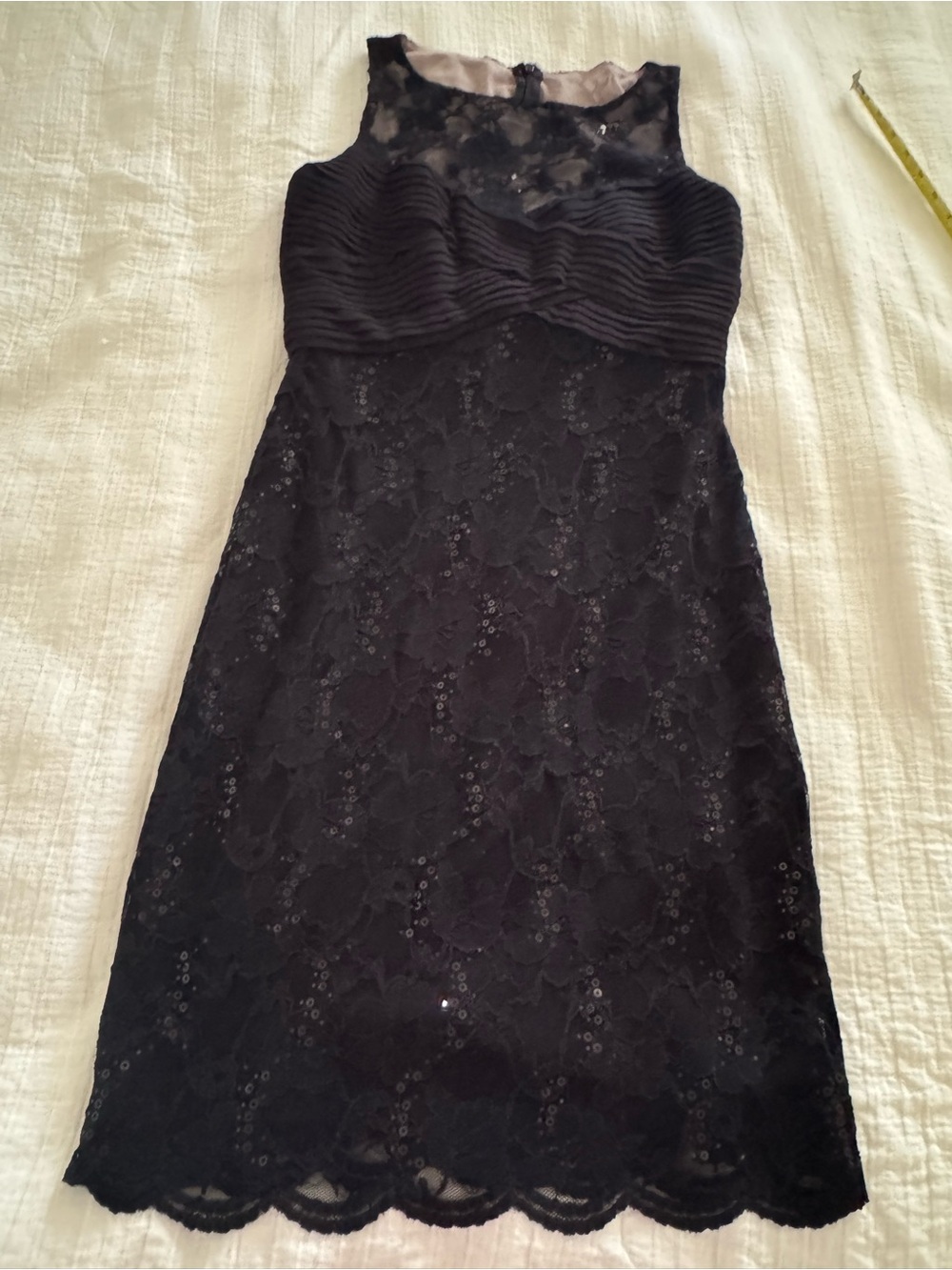 Lauren Ralph Lauren Evening Collection Elegant Black Lace Sleeveless Dress 4